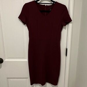 Ann Taylor Petite Maroon Sheath Dress